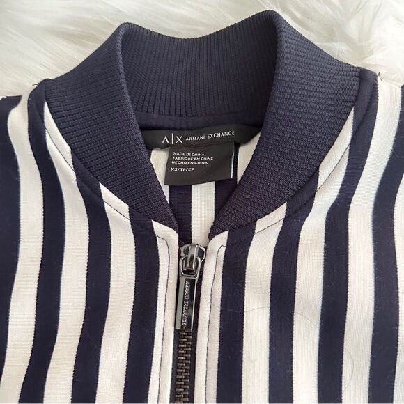 NWOT like new condition Armani exchange striped bomber jacket - Picture 6 of 16